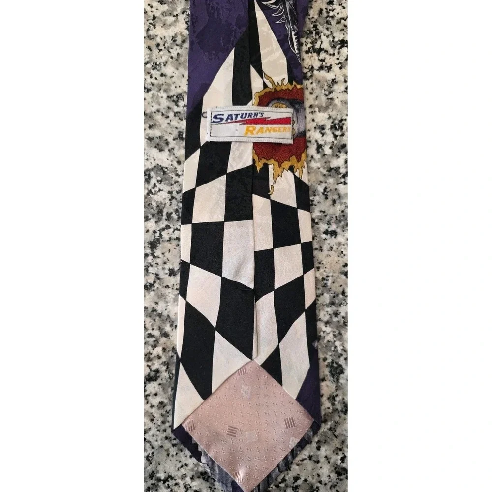 RARE Vintage SATURN'S RANGERS Silk Tie Comics Neck Tie‎
